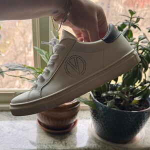 Valentino White Sneakers with Black Trim EUC